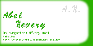 abel nevery business card